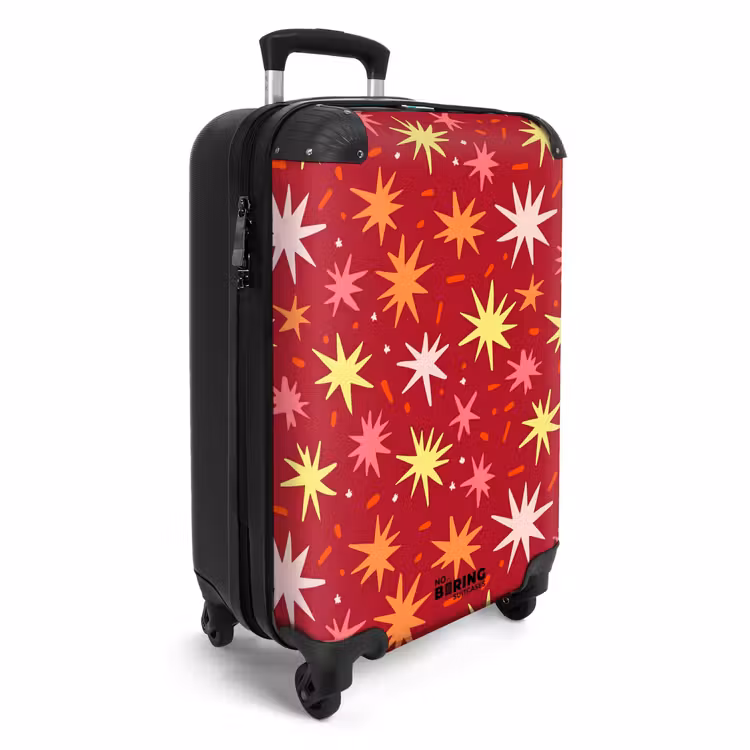 Koffer - Sterne – Verspielt – Rot - Sterren - Speels - Rood NBS - Handbagage koffer - Vrouwen middel