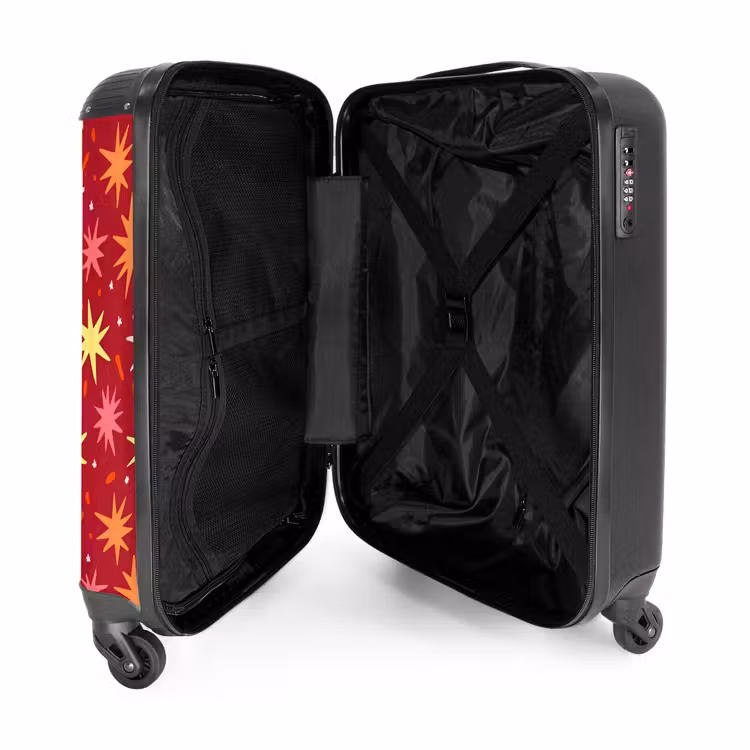 Koffer - Sterne – Verspielt – Rot - Sterren - Speels - Rood NBS - Handbagage koffer - Vrouwen middel
