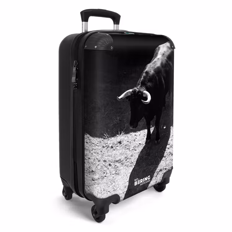 Koffer - Stier – Schatten – Tiere – Kontrast – Schwarz-Weiß - Stier - Schaduw - Dieren - Contrast - Zwart-wit NBS - Handbagage koffer - Volwassenen Unisex middel