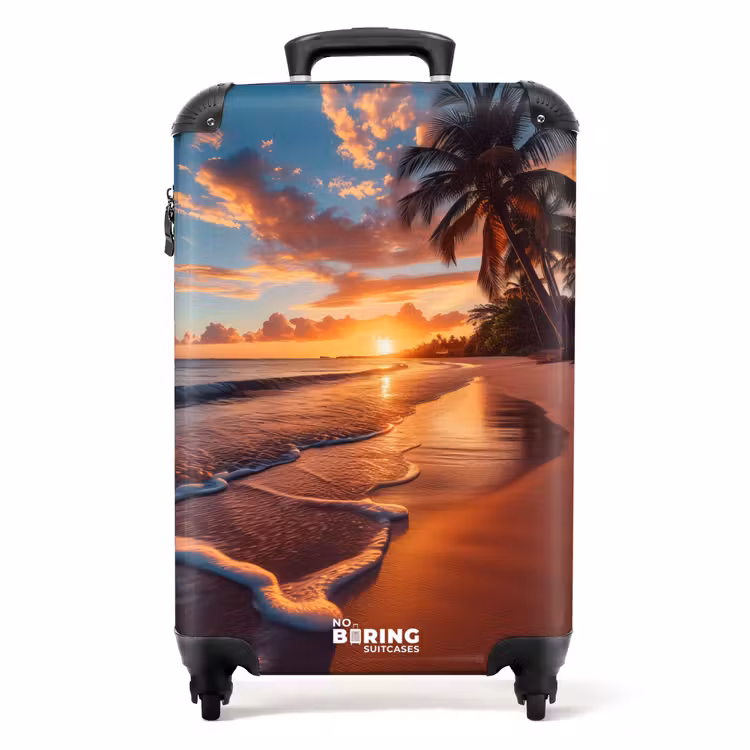 Strand bij zonsondergang NBS - Handbagage koffer - Unisex middel -productfoto_3d