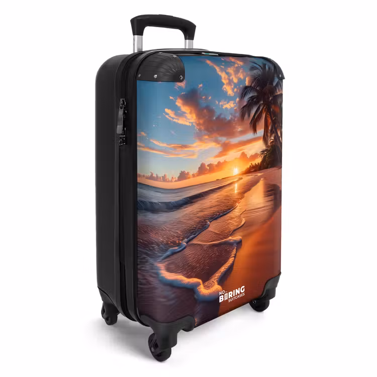 Strand bij zonsondergang NBS - Handbagage koffer - Unisex middel -binnenkant