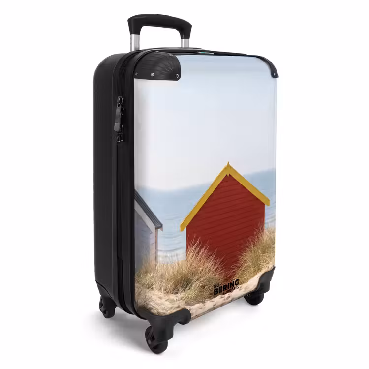 Strand - Huisjes - Kleurrijk - Duinen NBS - Handbagage koffer - Volwassenen Unisex middel -productfoto_3d