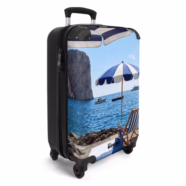 Koffer - Strand – Liegestuhl – Sonnenschirm – Sommer – Blau - Strand - Ligstoel - Parasol - Zomer - Blauw NBS - Handbagage koffer - Volwassenen Unisex middel