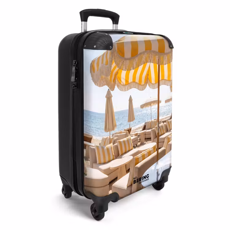 Koffer - Strand – Liegestühle – Urlaub – Modern – Gelb - Strand - Ligbedden - Vakantie - Modern - Geel NBS - Handbagage koffer - Vrouwen middel