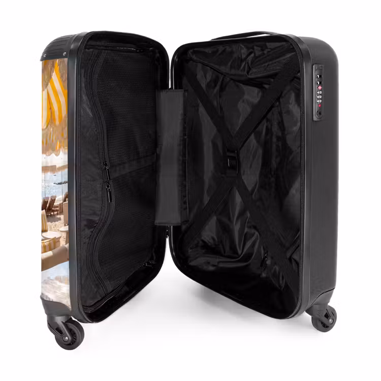 Koffer - Strand – Liegestühle – Urlaub – Modern – Gelb - Strand - Ligbedden - Vakantie - Modern - Geel NBS - Handbagage koffer - Vrouwen middel