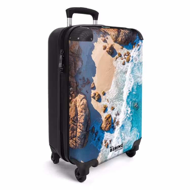 Koffer - Strand – Meer – Felsen – Natur – Blau - Strand - Zee - Rotsen - Natuur - Blauw NBS - Handbagage koffer - Volwassenen Unisex middel