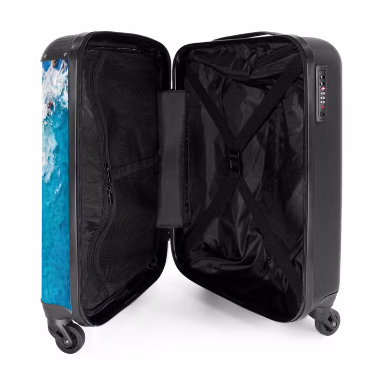 Koffer - Strand – Meer – Felsen – Natur – Blau - Strand - Zee - Rotsen - Natuur - Blauw NBS - Handbagage koffer - Volwassenen Unisex middel