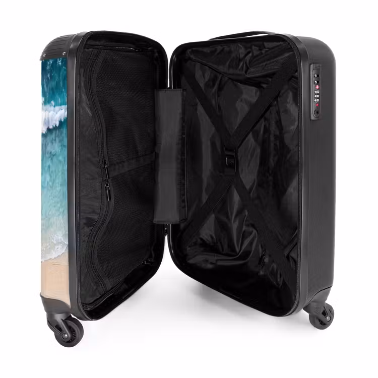 Koffer - Strand – Meer – Wellen – Natur – Blau - Strand - Zee - Golven - Natuur - Blauw NBS - Handbagage koffer - Volwassenen Unisex middel