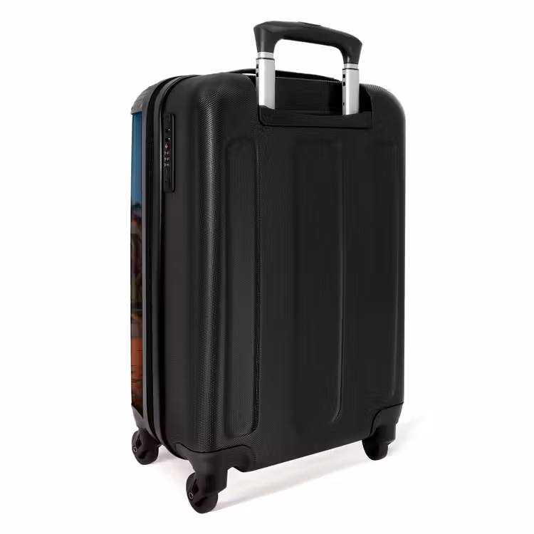 Strand met palmboom bij zonsondergang NBS - Handbagage koffer - Volwassenen Unisex middel -achterkant