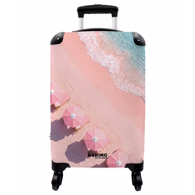 Koffer - Strand – Rosa Sand – Meer – Sommer – Natur - Strand - Roze zand - Zee - Zomer - Natuur NBS - Handbagage koffer - Vrouwen middel