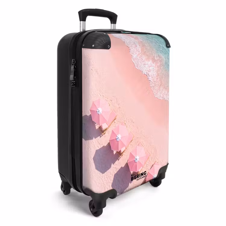 Koffer - Strand – Rosa Sand – Meer – Sommer – Natur - Strand - Roze zand - Zee - Zomer - Natuur NBS - Handbagage koffer - Vrouwen middel