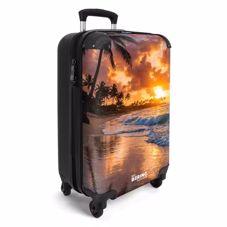 Koffer - Strand – Sonnenaufgang – Tropisch – Natur – Orange - Strand - Zonsopgang - Tropisch - Natuur - Oranje NBS - Handbagage koffer - Volwassenen Unisex middel