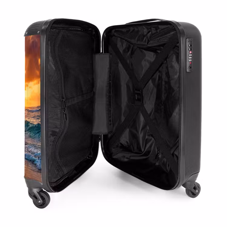 Koffer - Strand – Sonnenaufgang – Tropisch – Natur – Orange - Strand - Zonsopgang - Tropisch - Natuur - Oranje NBS - Handbagage koffer - Volwassenen Unisex middel