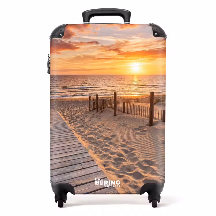 Koffer - Strand – Sonnenuntergang – Meer – Natur – Orange - Strand - Zonsondergang - Zee - Natuur - Oranje NBS - Handbagage koffer - Volwassenen Unisex middel