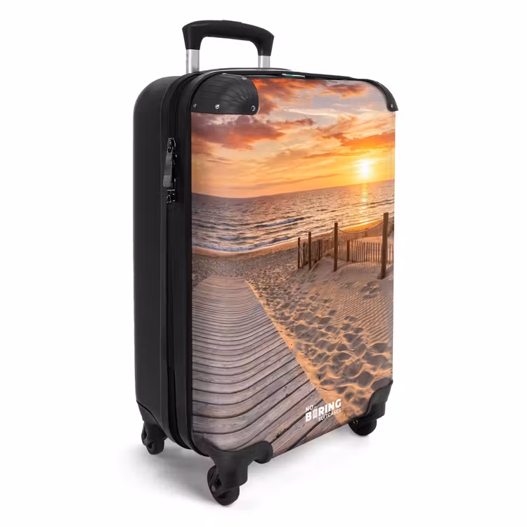 Koffer - Strand – Sonnenuntergang – Meer – Natur – Orange - Strand - Zonsondergang - Zee - Natuur - Oranje NBS - Handbagage koffer - Volwassenen Unisex middel