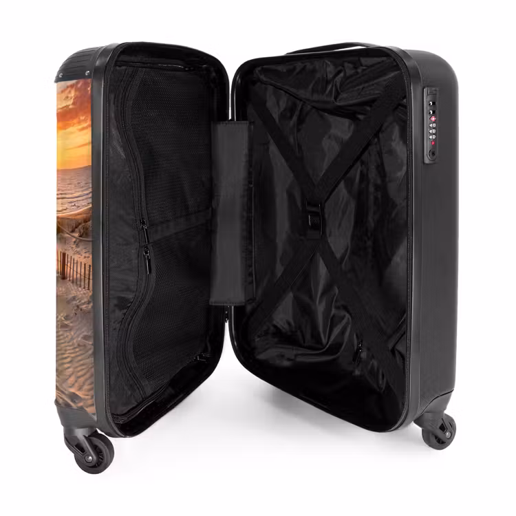 Koffer - Strand – Sonnenuntergang – Meer – Natur – Orange - Strand - Zonsondergang - Zee - Natuur - Oranje NBS - Handbagage koffer - Volwassenen Unisex middel