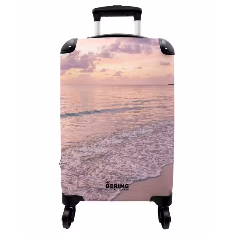 Koffer - Strand – Sonnenuntergang – Natur – Minimalistisch – Rosa - Strand - Zonsondergang - Natuur - Minimalistisch - Roze NBS - Handbagage koffer - Vrouwen middel