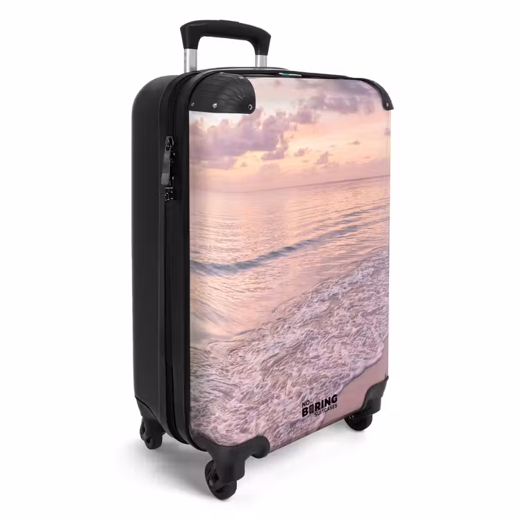 Koffer - Strand – Sonnenuntergang – Natur – Minimalistisch – Rosa - Strand - Zonsondergang - Natuur - Minimalistisch - Roze NBS - Handbagage koffer - Vrouwen middel