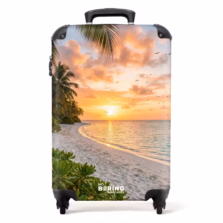 Koffer - Strand – Sonnenuntergang – Palmen – Tropisch – Natur - Strand - Zonsondergang - Palmbomen - Tropisch - Natuur NBS - Handbagage koffer - Volwassenen Unisex middel