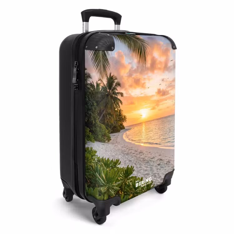 Koffer - Strand – Sonnenuntergang – Palmen – Tropisch – Natur - Strand - Zonsondergang - Palmbomen - Tropisch - Natuur NBS - Handbagage koffer - Volwassenen Unisex middel