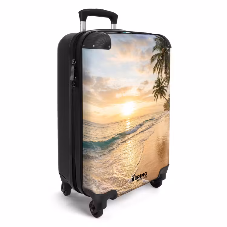 Koffer - Strand – Sonnenuntergang – Tropisch – Natur – Gold - Strand - Zonsondergang - Tropisch - Natuur - Goud NBS - Handbagage koffer - Volwassenen Unisex middel