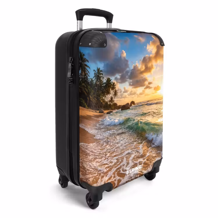 Koffer - Strand – Sonnenuntergang – Wellen – Natur – Gold - Strand - Zonsondergang - Golven - Natuur - Goud NBS - Handbagage koffer - Volwassenen Unisex middel