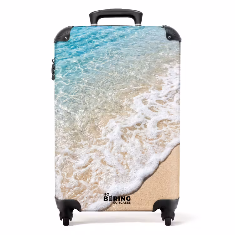 Koffer - Strand – Wasser – Natur – Blau – Beige - Strand - Water - Natuur - Blauw - Beige NBS - Handbagage koffer - Volwassenen Unisex middel
