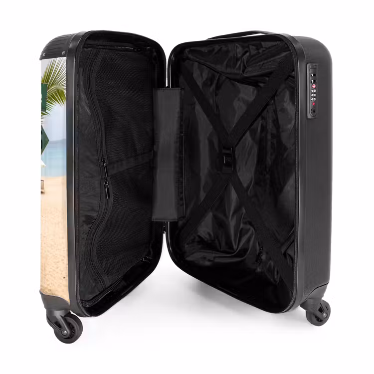 Koffer - Strand – Wegweiser – Palmen – Tropisch – Grün - Strand - Wegwijzer - Palmen - Tropisch - Groen NBS - Handbagage koffer - Volwassenen Unisex middel