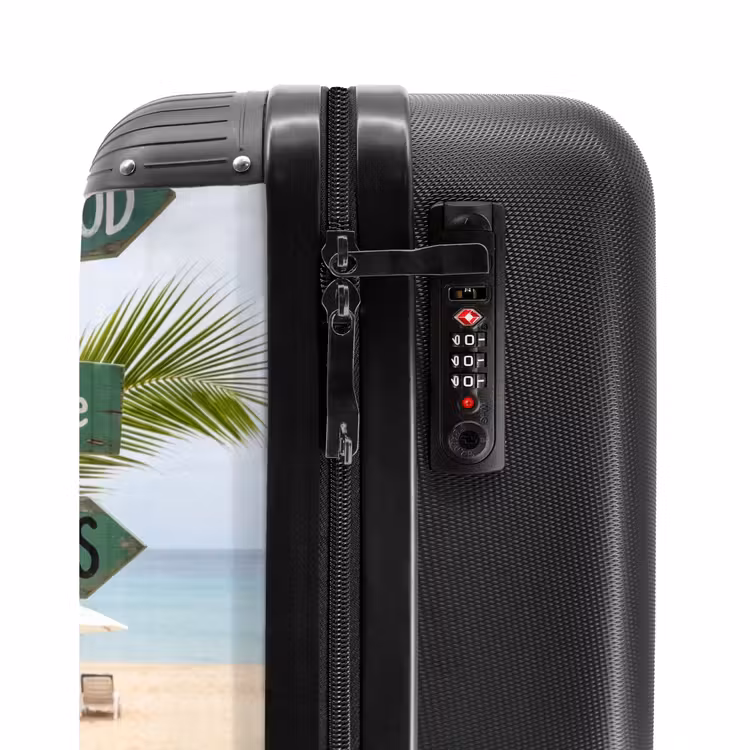 Koffer - Strand – Wegweiser – Palmen – Tropisch – Grün - Strand - Wegwijzer - Palmen - Tropisch - Groen NBS - Handbagage koffer - Volwassenen Unisex middel