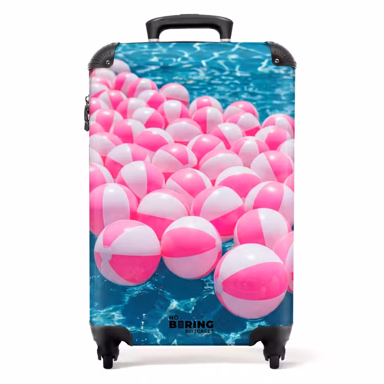 Strandballen - Roze - Water NBS - Handbagage koffer - Volwassenen Unisex middel -productfoto_recht