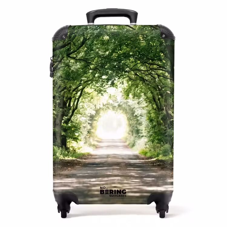 Koffer - Straße – Bäume – Natur – Grün - Weg - Bomen - Natuur - Groen NBS - Handbagage koffer - Volwassenen Unisex middel