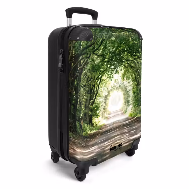 Koffer - Straße – Bäume – Natur – Grün - Weg - Bomen - Natuur - Groen NBS - Handbagage koffer - Volwassenen Unisex middel