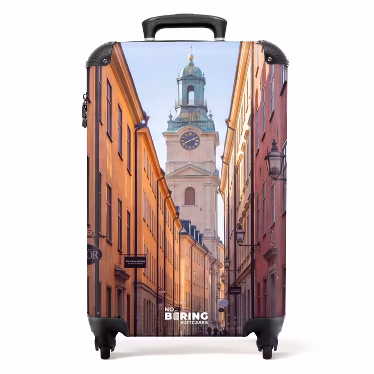 Koffer - Straße – Glockenturm – Stadt – Architektur – Historisch - Straat - Klokkentoren - Stad - Architectuur - Historisch NBS - Handbagage koffer - Volwassenen Unisex middel