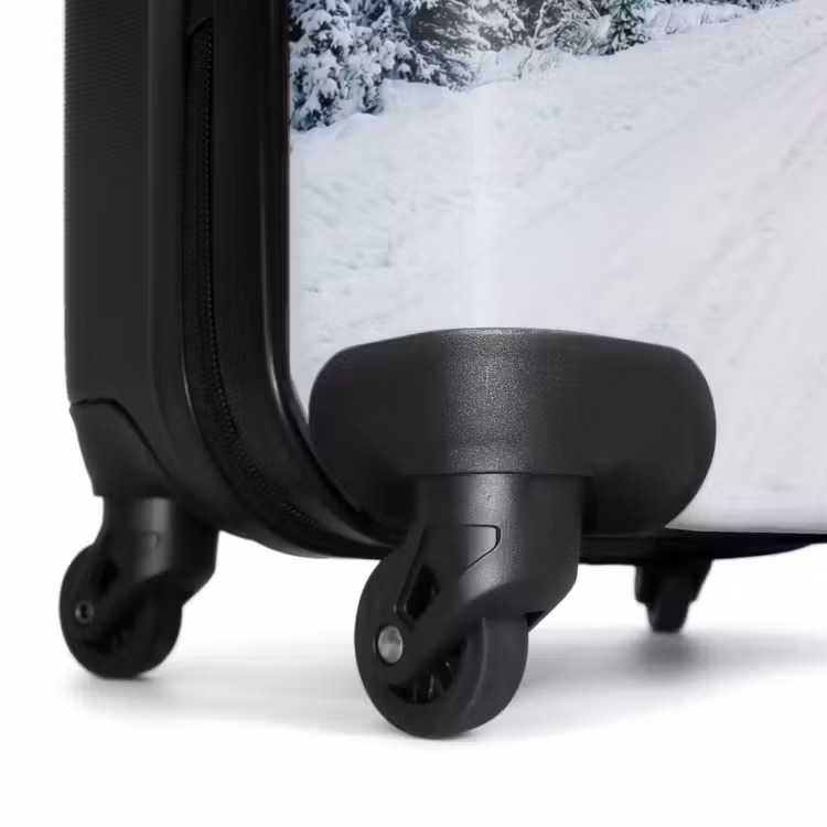 Koffer - Straße – Schnee – Nadelwald – Winter – Abenteuerlich - Weg - Sneeuw - Naaldbos - Winter - Avontuurlijk NBS - Handbagage koffer - Volwassenen Unisex middel