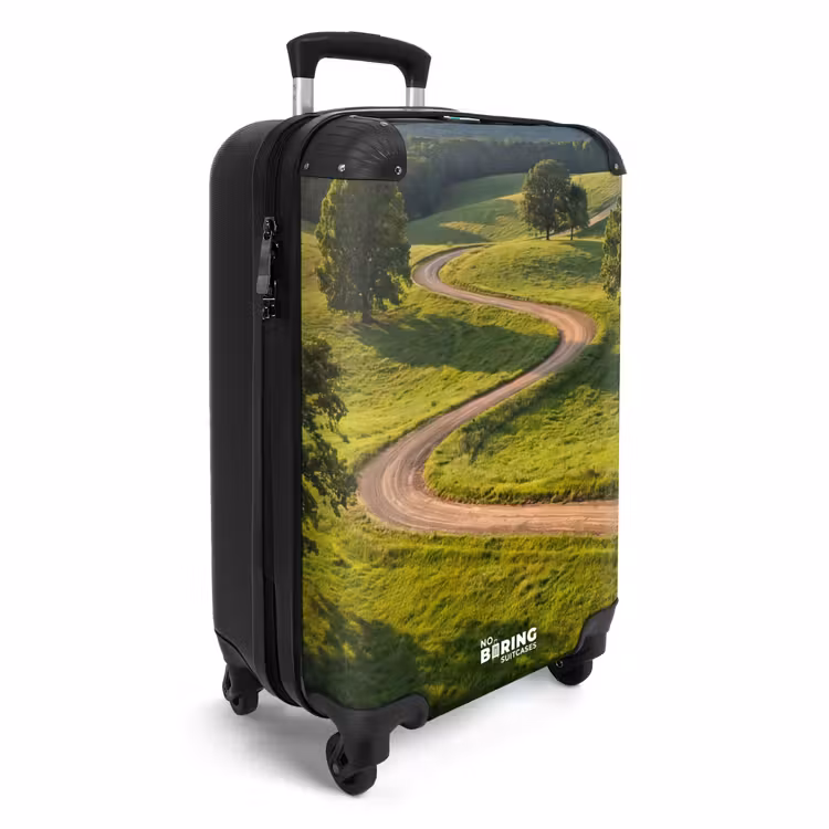 Koffer - Straße – Wiese – Natur – Grün - Weg - Weide - Natuur - Groen NBS - Handbagage koffer - Volwassenen Unisex middel
