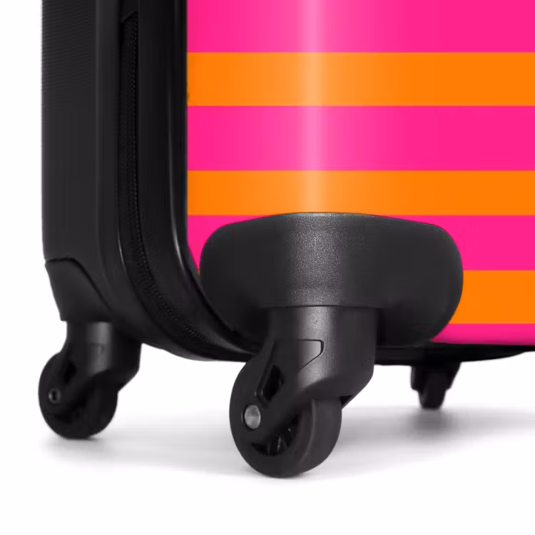 Koffer - Streifen – horizontal – rosa - Strepen - Horizontaal - Roze NBS - Handbagage koffer - Vrouwen middel