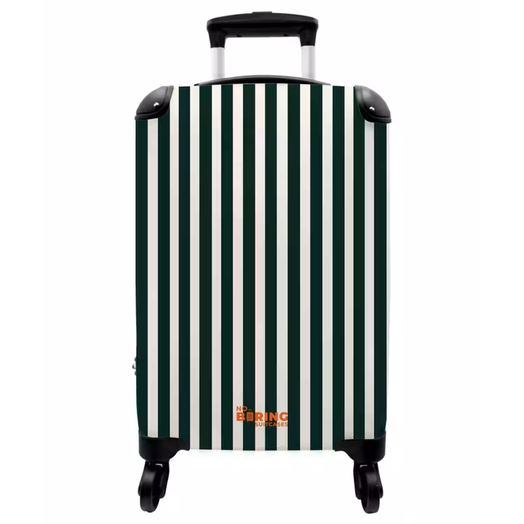 Koffer - Streifen – Klassisch – Grün - Strepen - Klassiek - Groen NBS - Handbagage koffer - Vrouwen middel