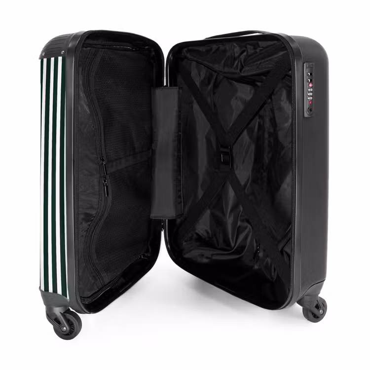 Koffer - Streifen – Klassisch – Grün - Strepen - Klassiek - Groen NBS - Handbagage koffer - Vrouwen middel