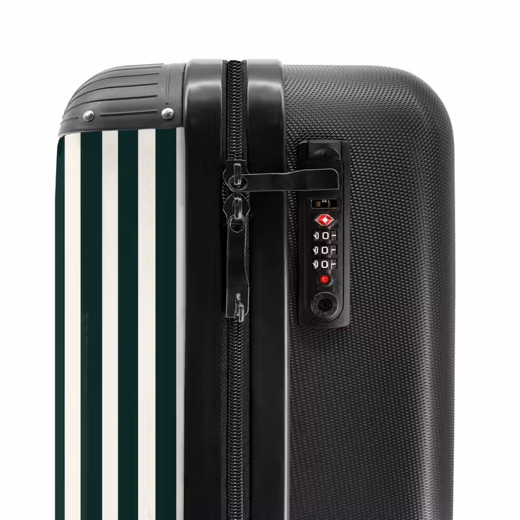 Koffer - Streifen – Klassisch – Grün - Strepen - Klassiek - Groen NBS - Handbagage koffer - Vrouwen middel
