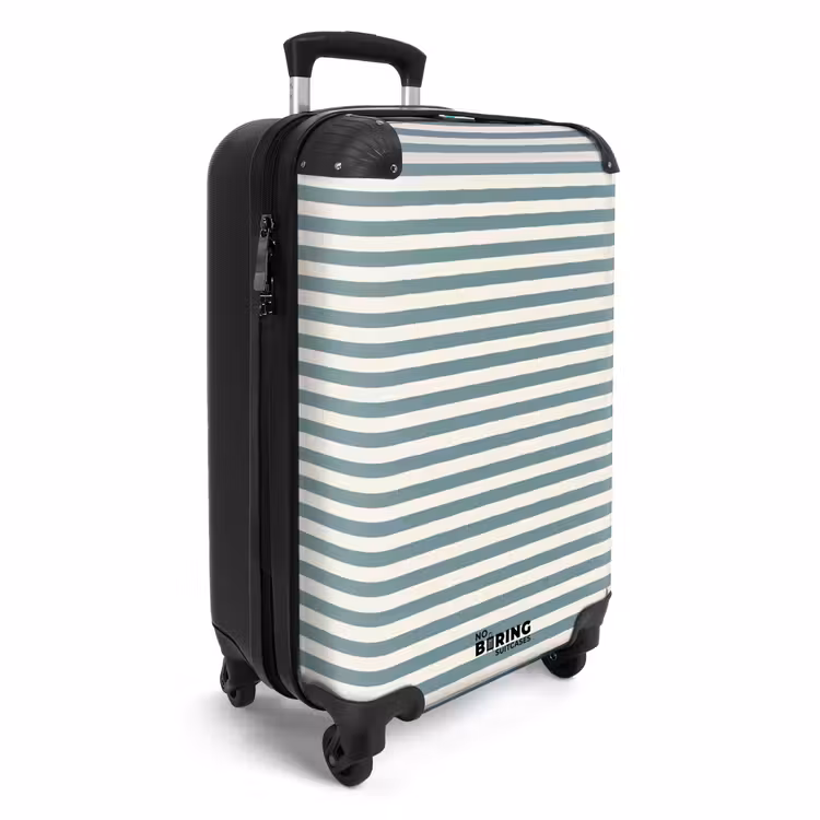 Strepen - Modern - Blauw NBS - Handbagage koffer - Volwassenen Unisex middel -productfoto_3d