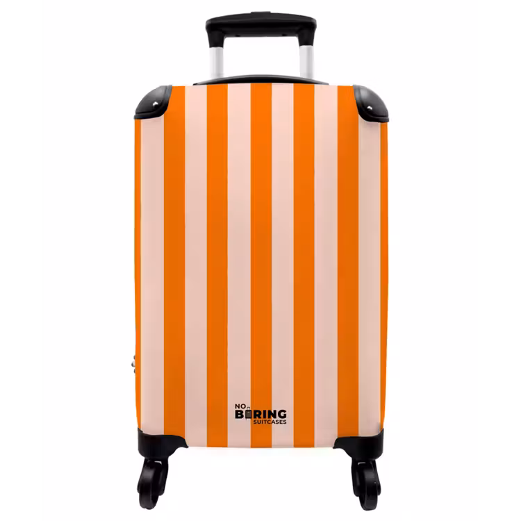 Koffer - Streifen – Modern – Orange - Strepen - Modern - Oranje NBS - Handbagage koffer - Vrouwen middel