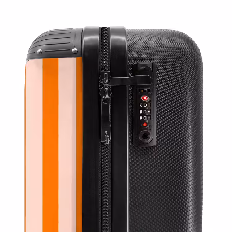 Koffer - Streifen – Modern – Orange - Strepen - Modern - Oranje NBS - Handbagage koffer - Vrouwen middel
