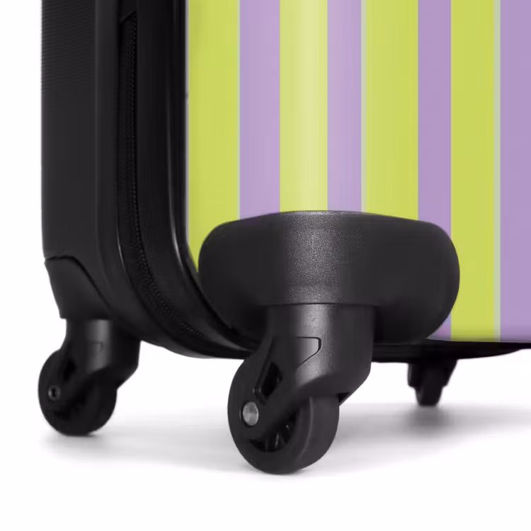 Koffer - Streifen – Muster – Grün - Strepen - Patroon - Groen NBS - Handbagage koffer - Vrouwen middel