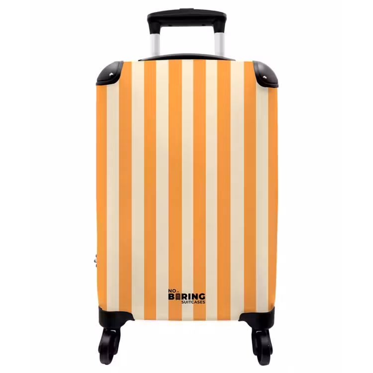 Koffer - Streifen – Muster – Orange - Strepen - Patroon - Oranje NBS - Handbagage koffer - Vrouwen middel