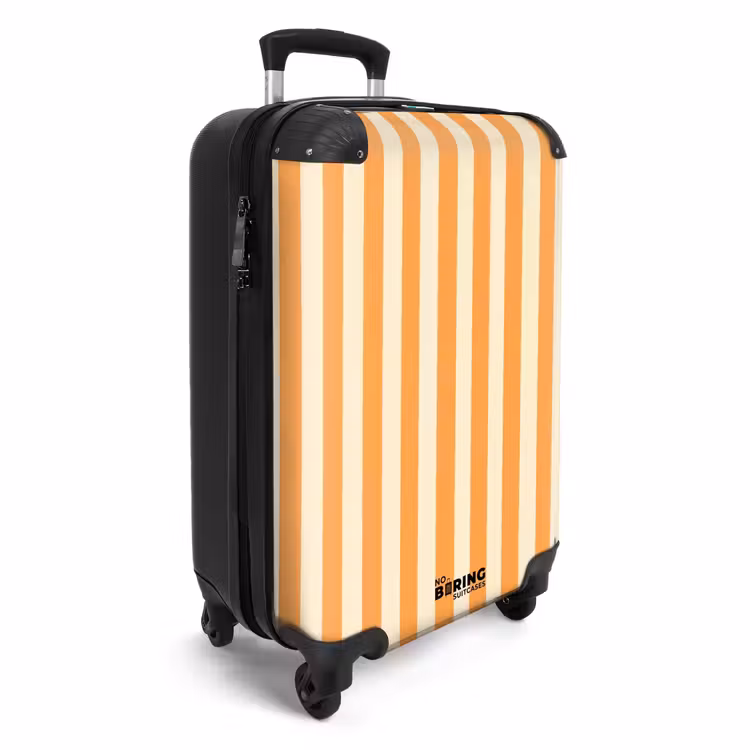 Koffer - Streifen – Muster – Orange - Strepen - Patroon - Oranje NBS - Handbagage koffer - Vrouwen middel