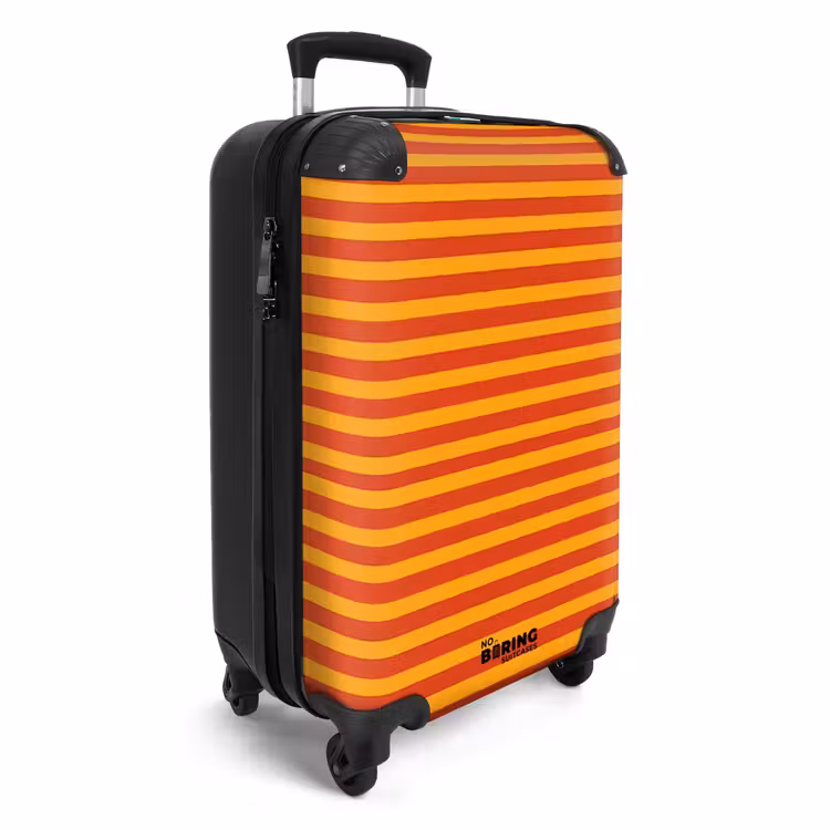Koffer - Streifen – Muster – Orange - Strepen - Patroon - Oranje NBS - Handbagage koffer - Vrouwen middel