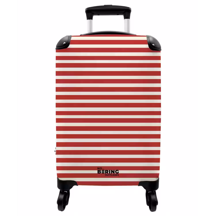 Koffer - Streifen – Muster – Rot - Strepen - Patroon - Rood NBS - Handbagage koffer - Vrouwen middel