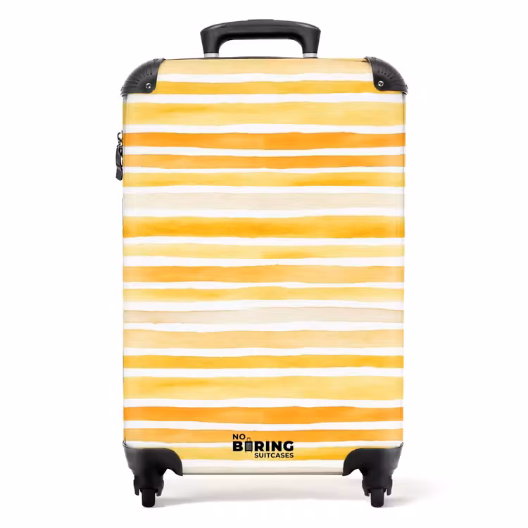 Strepen patroon geel NBS - Handbagage koffer - Kinderen Unisex middel -productfoto_recht