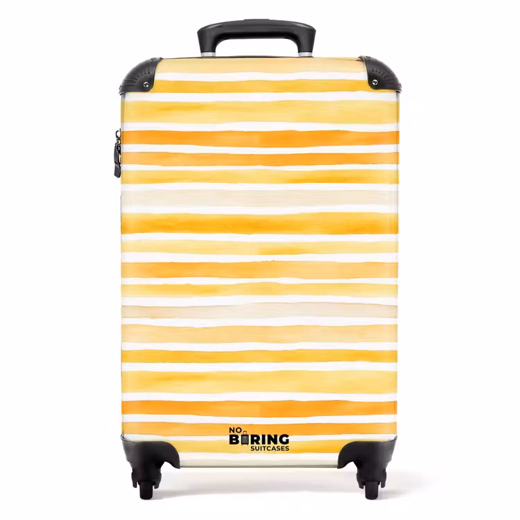 Strepen patroon geel NBS - Handbagage koffer - Volwassenen Unisex middel -productfoto_recht