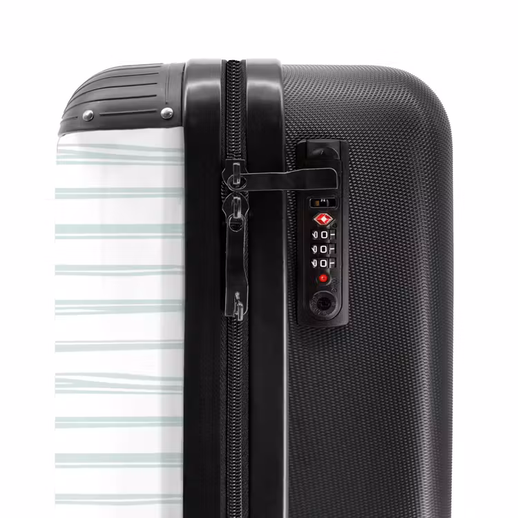 Strepen patroon groen NBS - Handbagage koffer - Volwassenen Unisex middel -slot